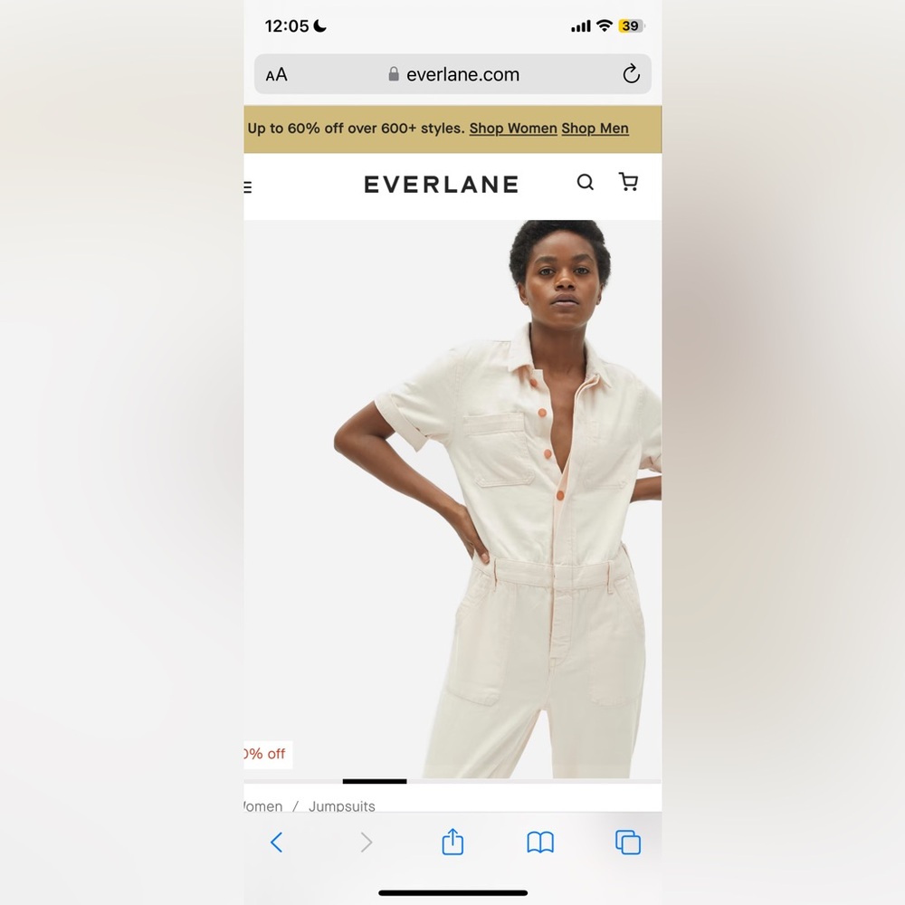NWT Everlane Cream Jumpsuit - Picture 7 of 8